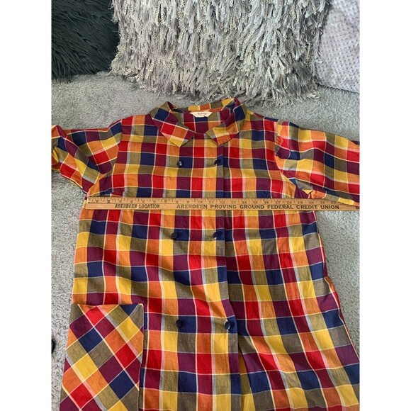 Rutledge Scottish Clan Checkered, Retro Collared Double Breast Button Up Dress - Picture 5 of 6